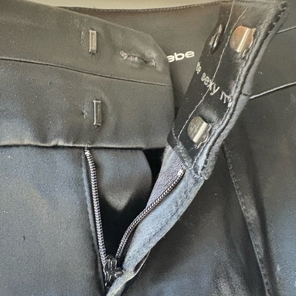 Bebe, size 4, Black Faux satin flared Pants - Picture 9 of 11